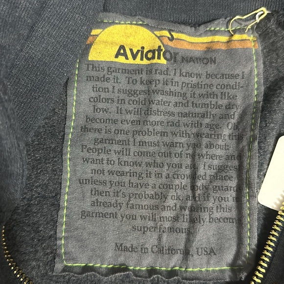 Aviator Nation 5-Stripes Hoodie in Charcoal Made in USA NWT MSRP $190 Size S - Picture 5 of 7